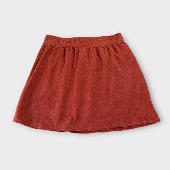 Charlie Holiday Textured Mini Skirt Women's‎ 6 Orange Rust Elastic Waist NWT - Picture 1 of 7